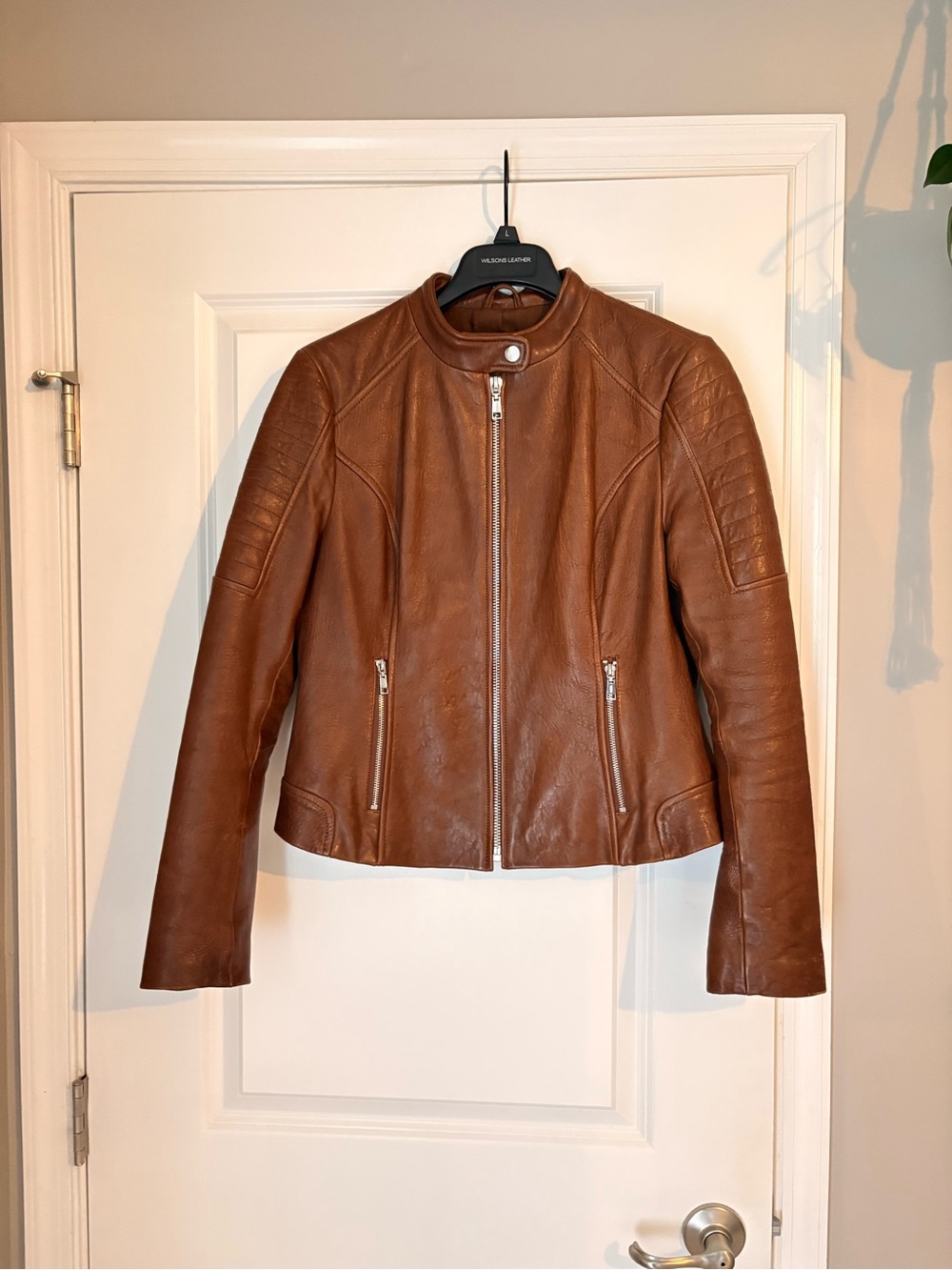 Wilsons Leather Brown Moto-Style Leather Jacket - Picture 3 of 5